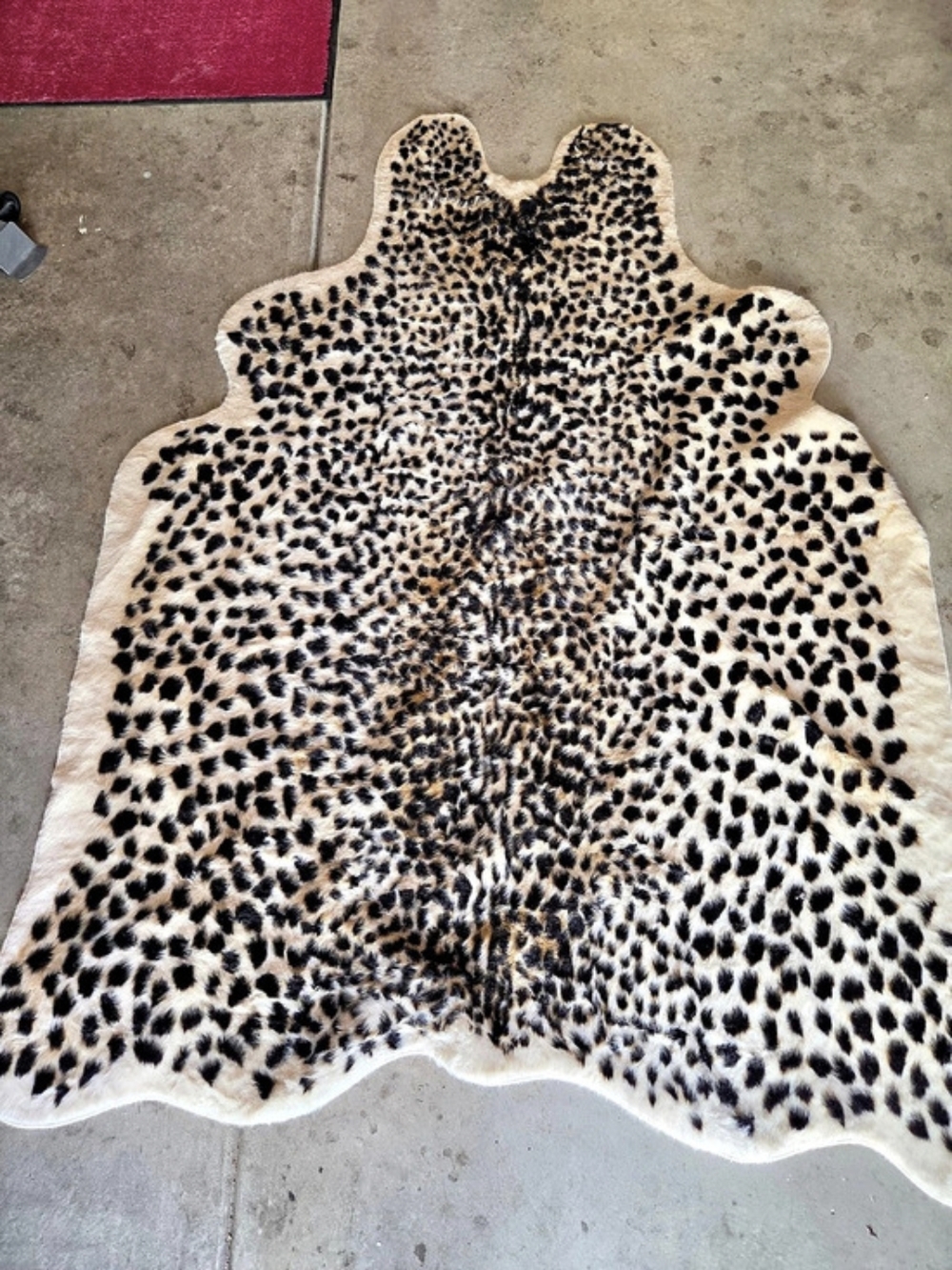 Faux Fur Animal Print Area Rug, Brown & Black